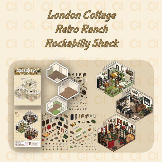 Little Wonder Rooms 3D Sticker | 5 Cute Miniature Scenes