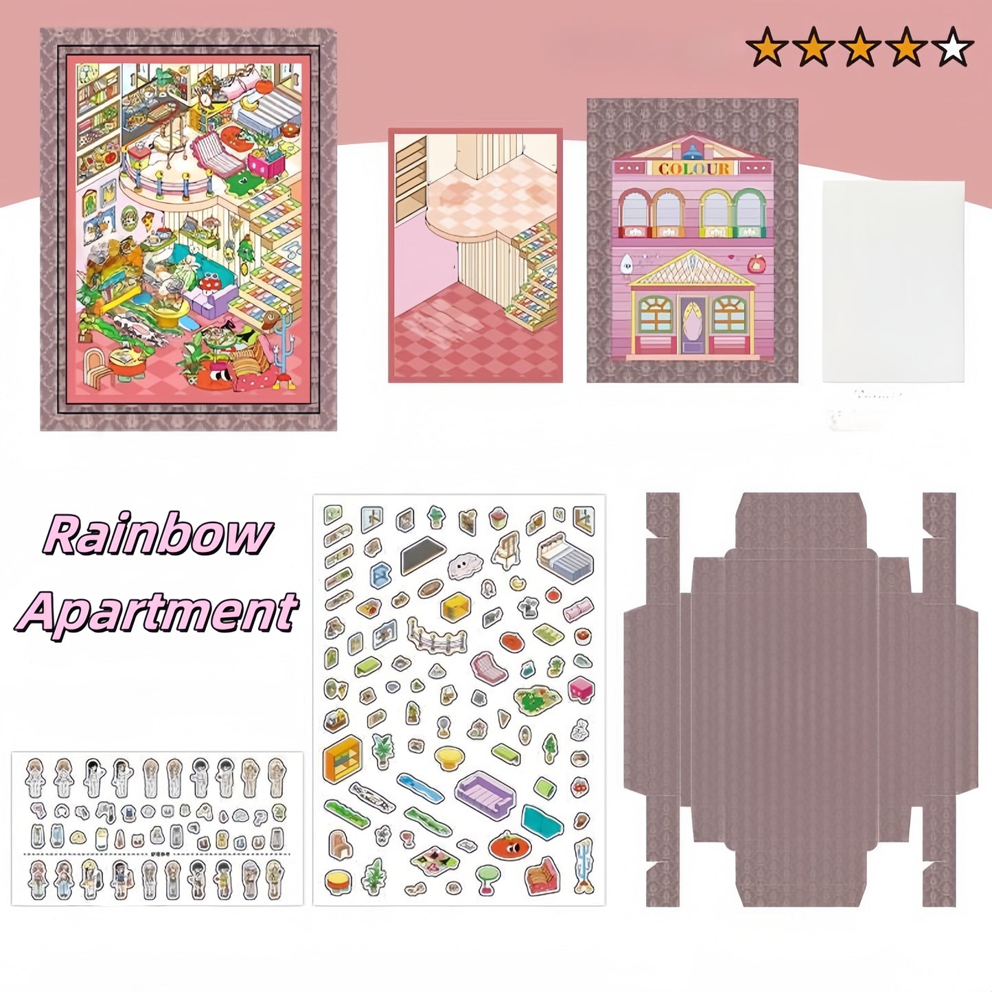 Lilliputian Series 3D Sticker | 4 Cute Miniature Scenes
