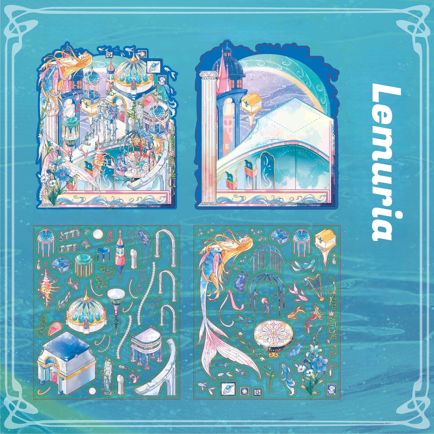 Lost Ruins 3D Sticker | 2 Cute Miniature Scenes