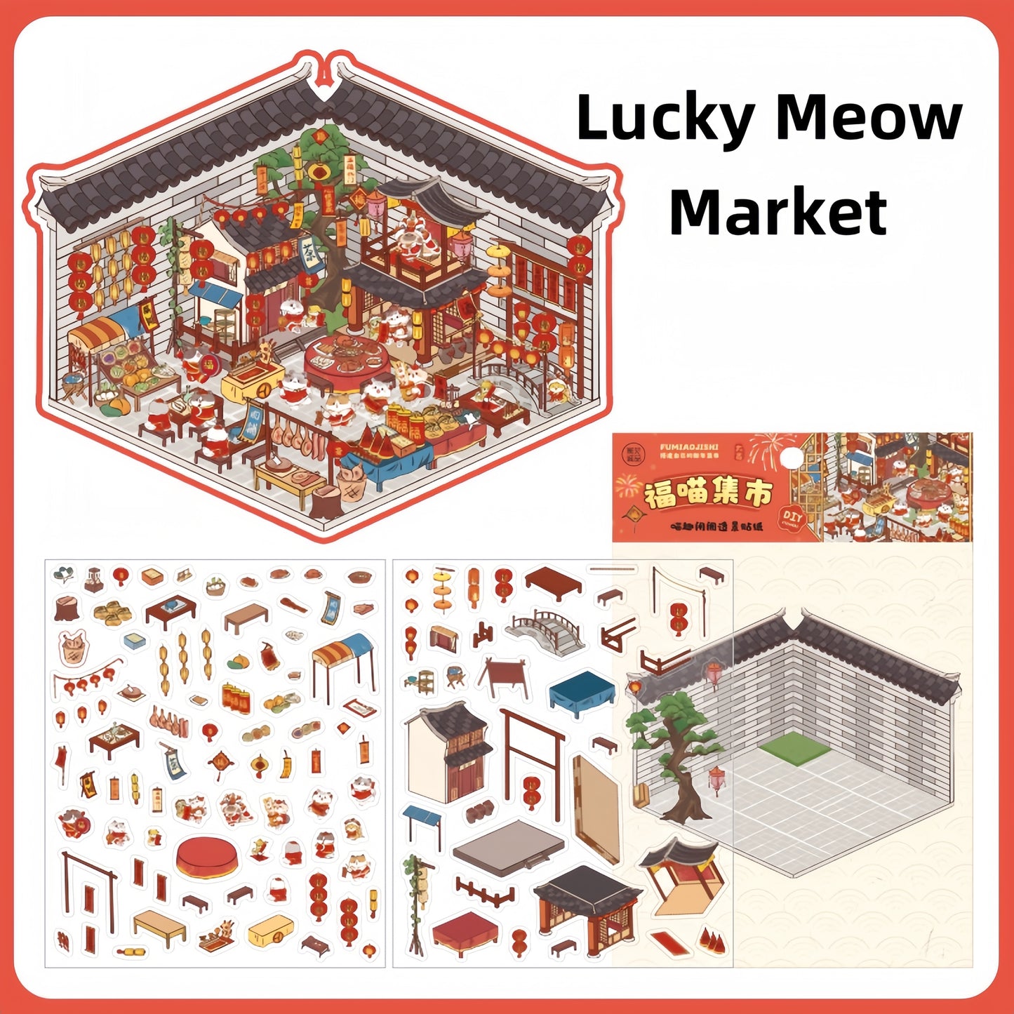 Purrfect Seasons 3D Sticker | 4 Cute Miniature Scenes