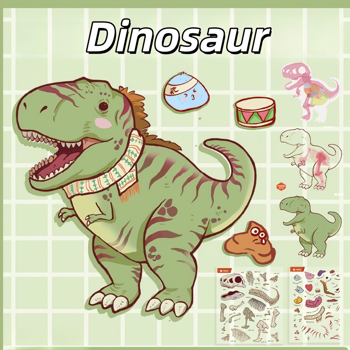 Cute Animal Anatomy 3D Sticker | 4 Cute Miniature Scenes