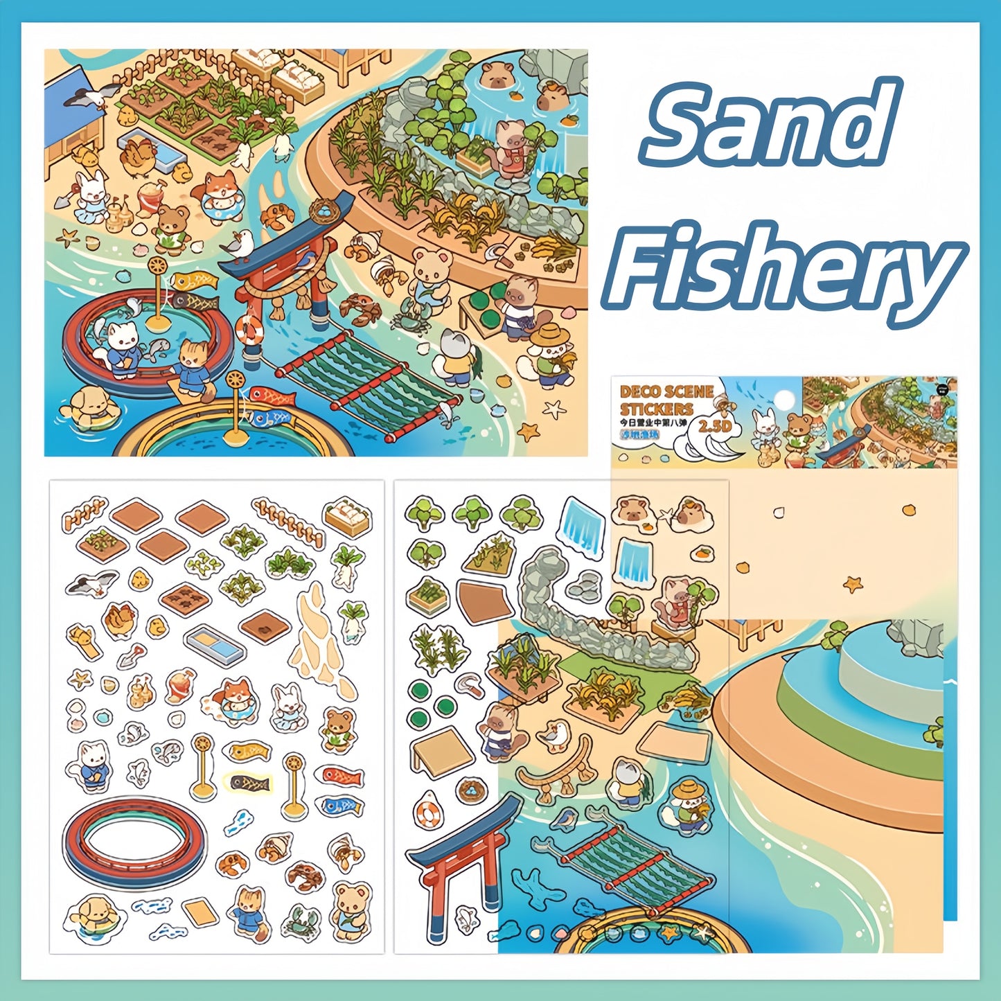 Simulation Management 3D Sticker | 4 Cute Miniature Scenes