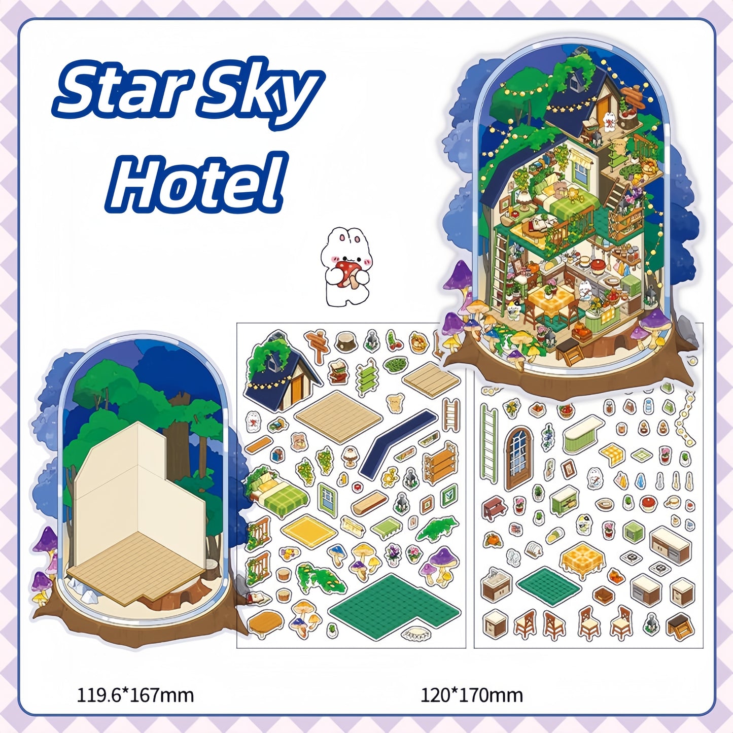 Simulation Management 3D Sticker | 4 Cute Miniature Scenes