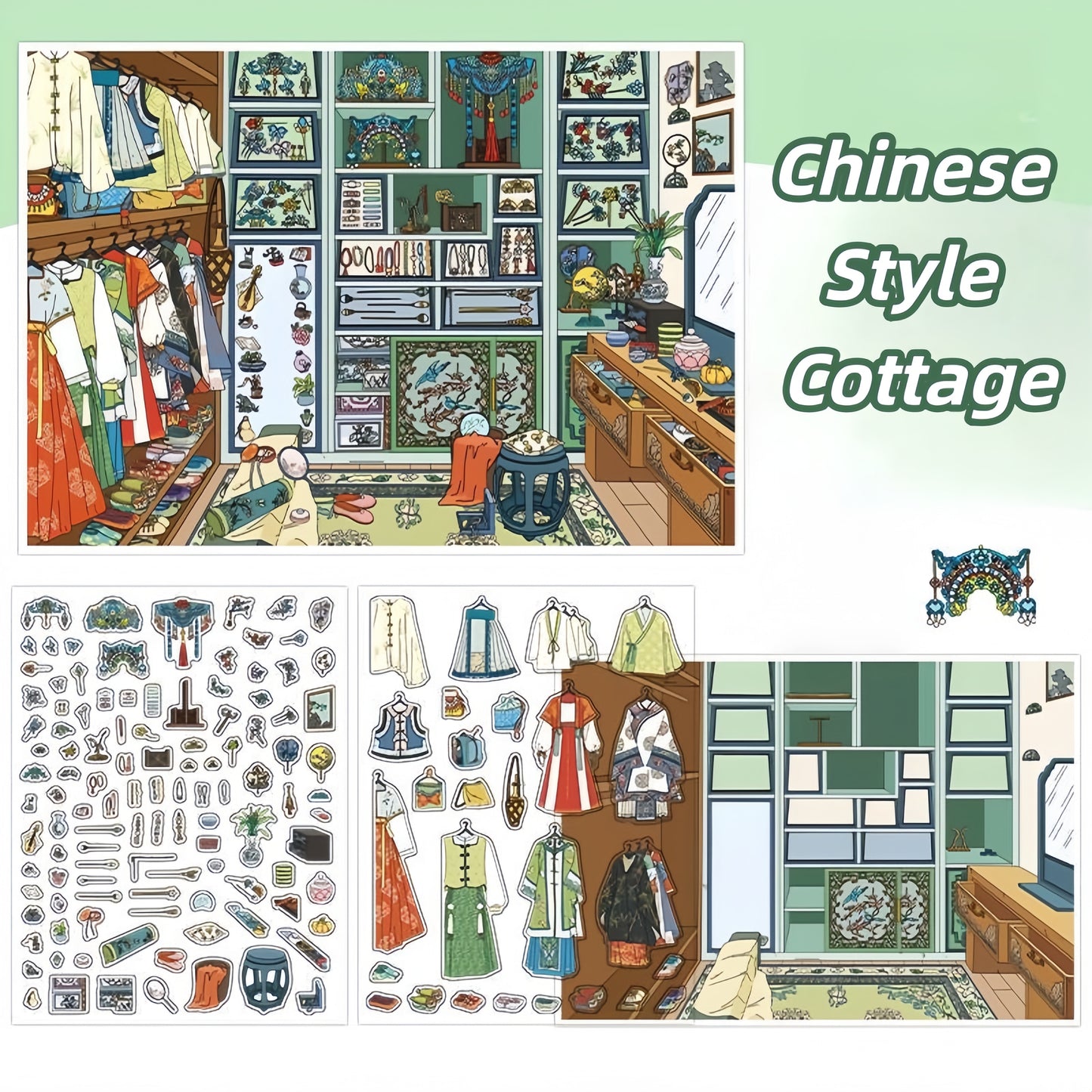 Dream Home 3D Sticker | 4 Cute Miniature Scenes