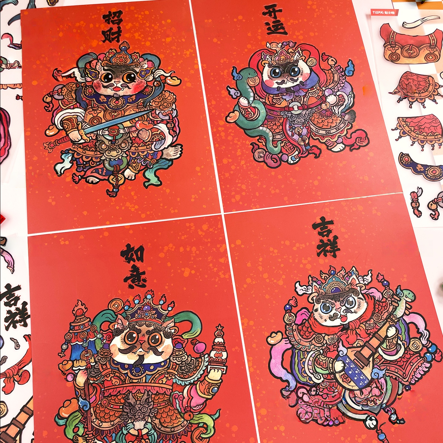 Guardian Deities of China 3D Sticker | 6 Cute Miniature Scenes