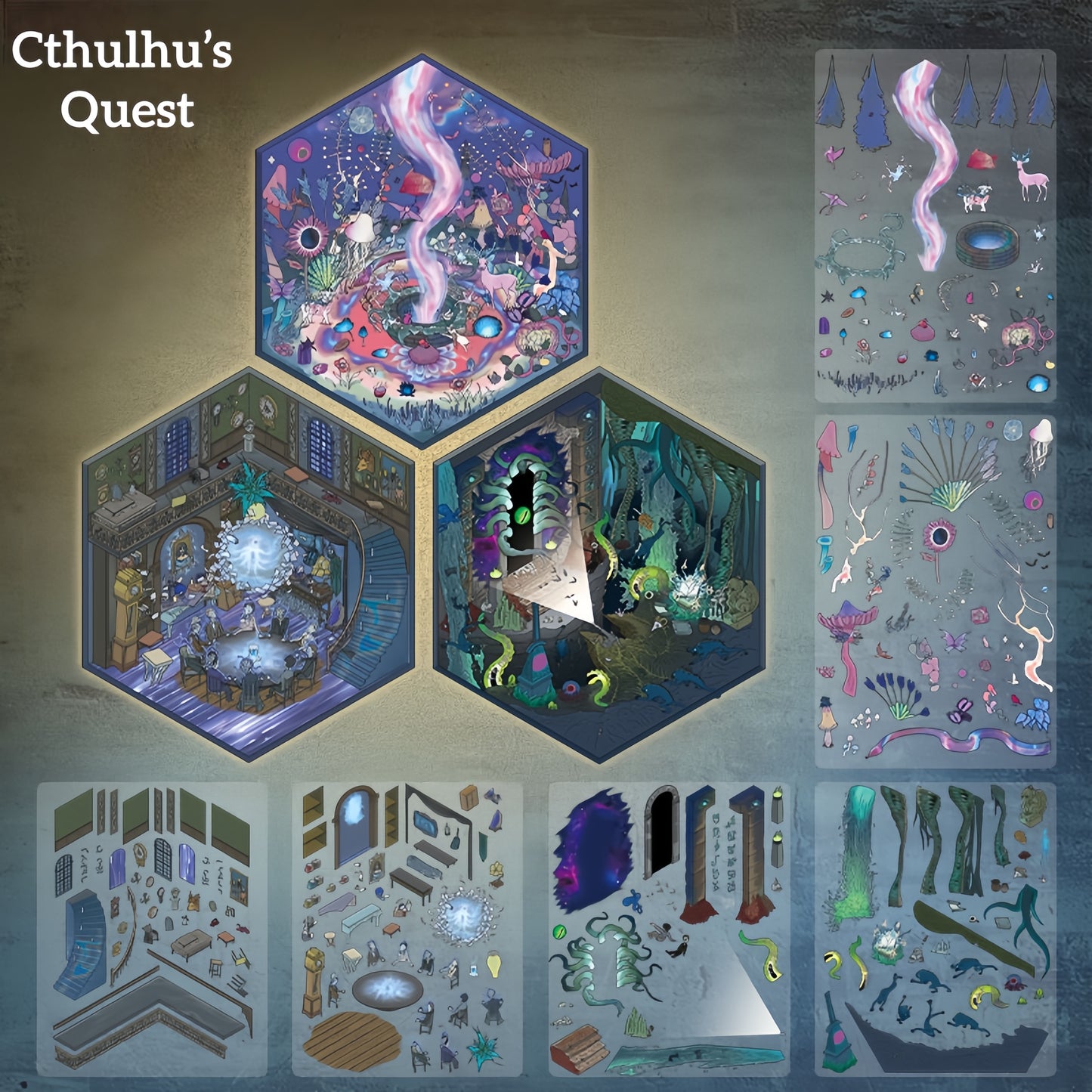 Mystic World Adventure  3D Sticker | 4 Cute Miniature Scenes