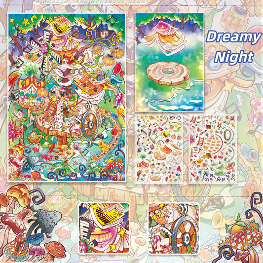 Dreamy Night Talk 3D Sticker | 5 Cute Miniature Scenes