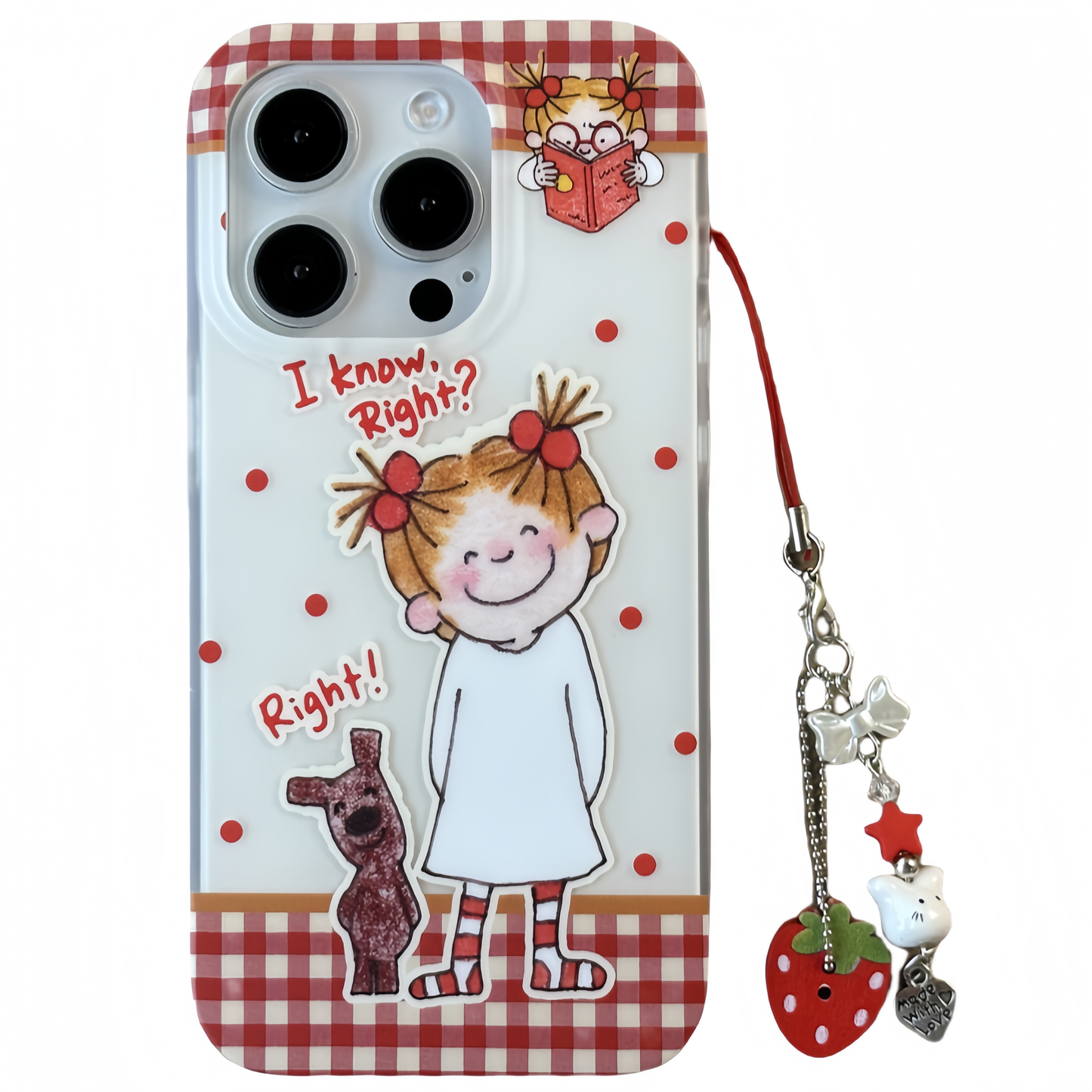 Coco Girl Strawberry Charm Acrylic Phone Case
