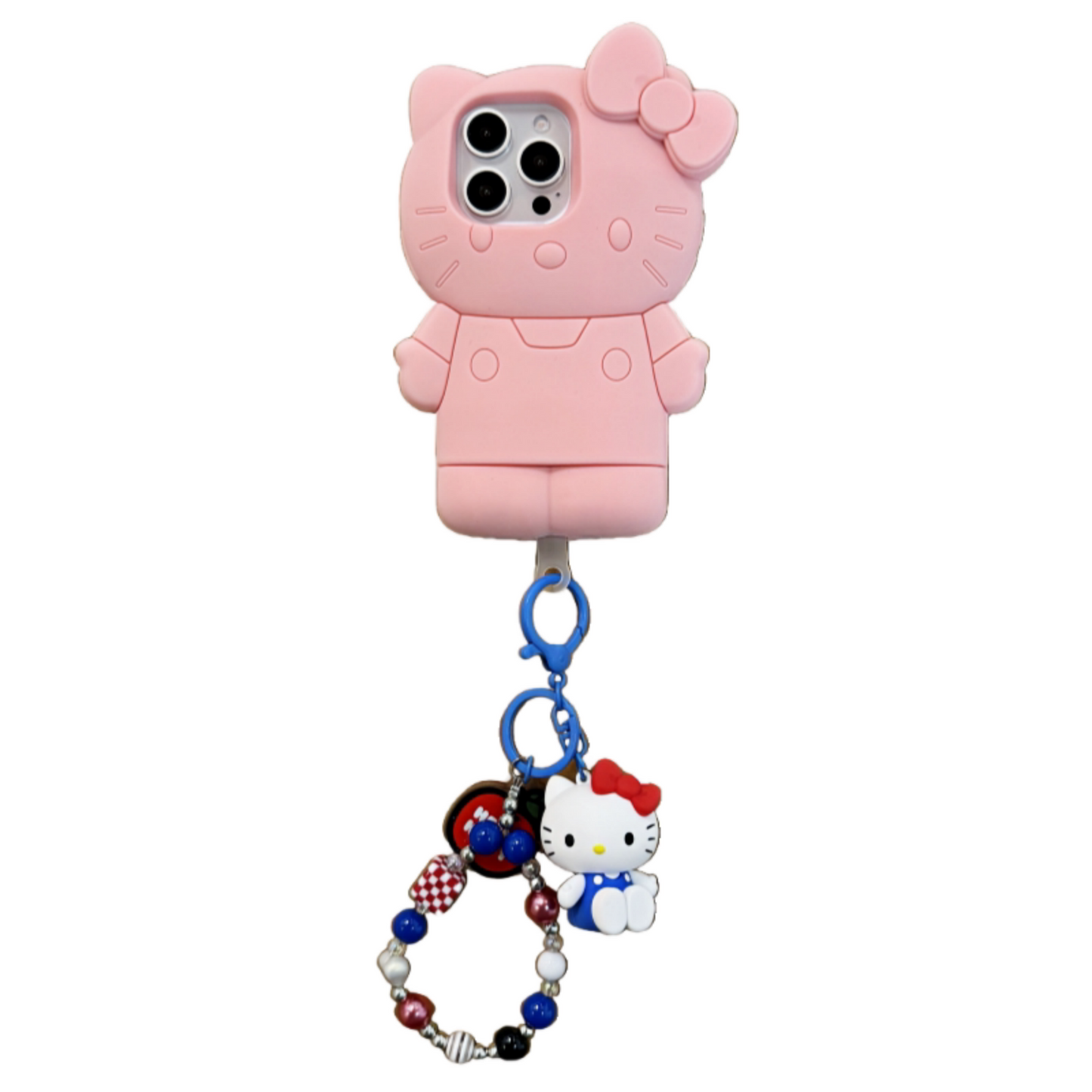 3D Pink & Black Cat Silicone Phone Case