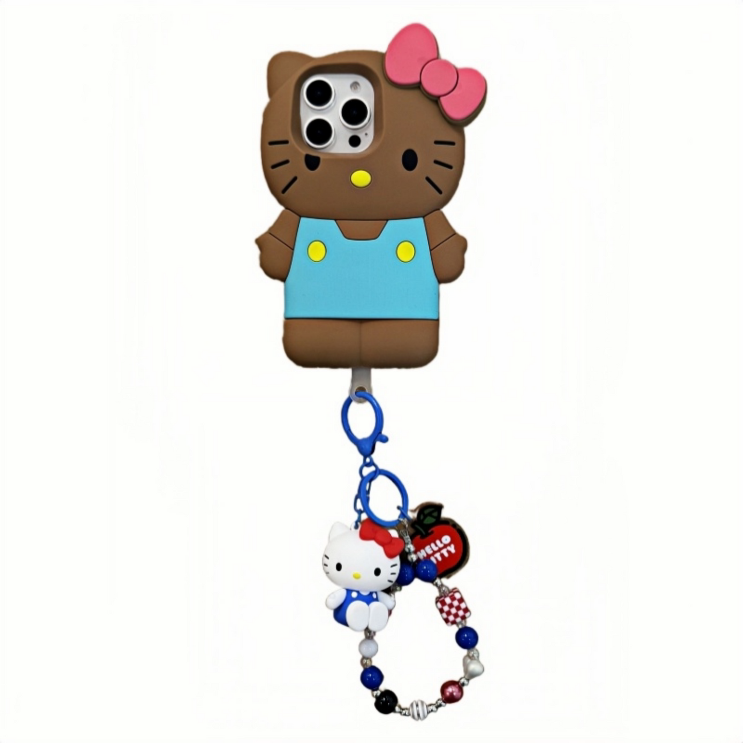 3D White & Black Cat Silicone Phone Case