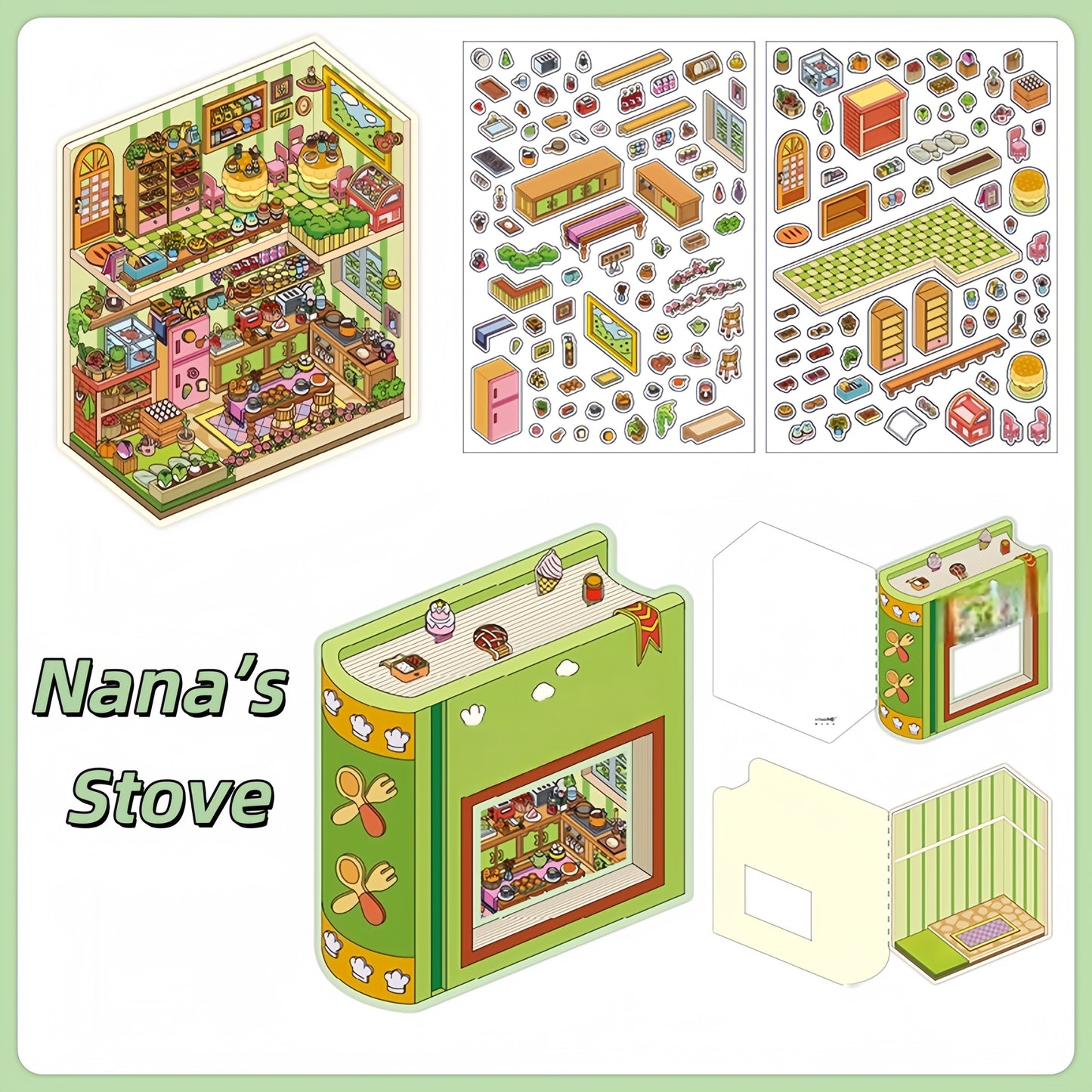 Whimsical Space 3D Sticker | 4 Cute Miniature Scenes