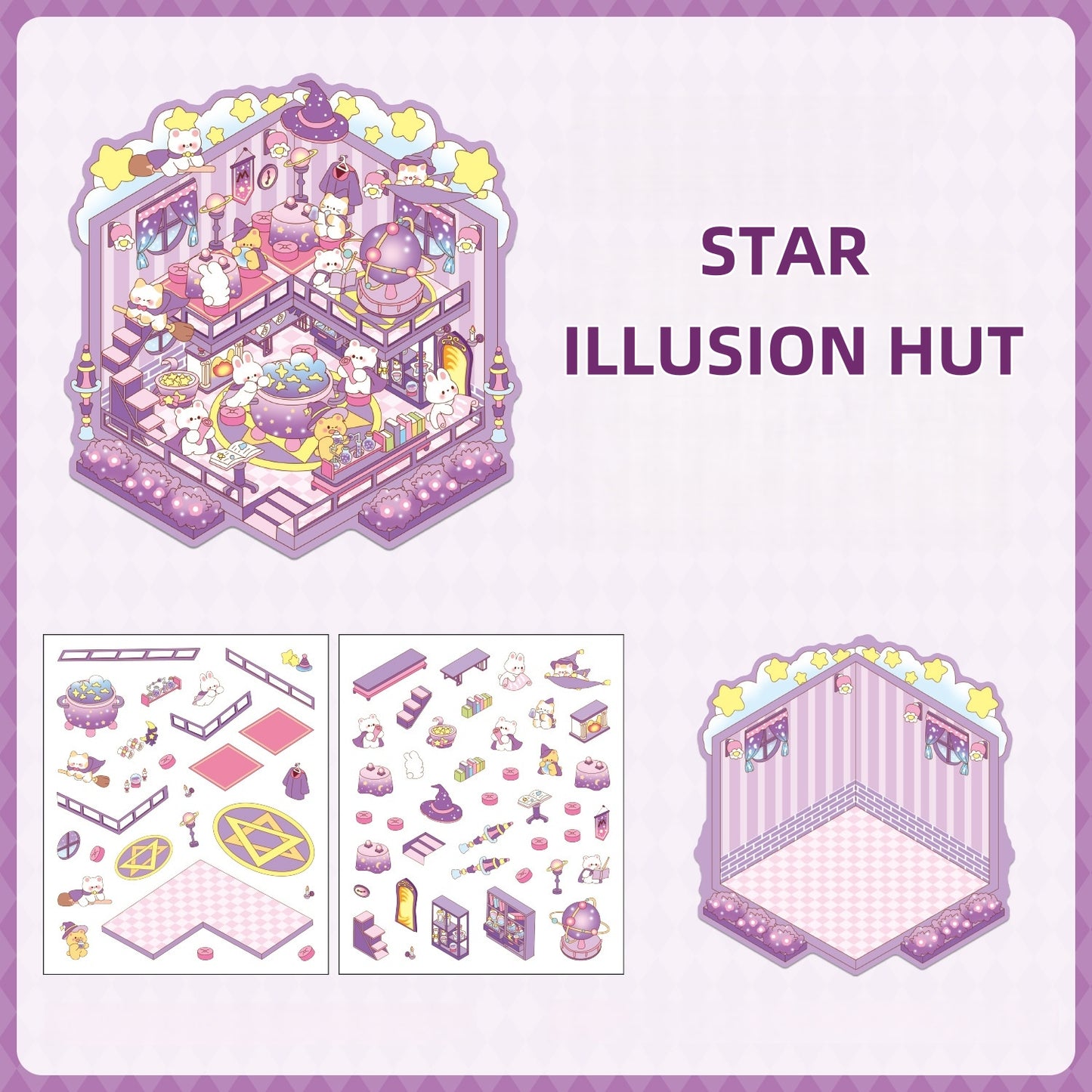 Whimsical Life 3D Sticker | 4 Cute Miniature Scenes