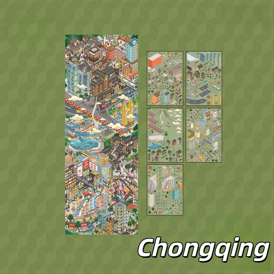 Megalopolis 3D Sticker | 3 Cute Miniature Scenes