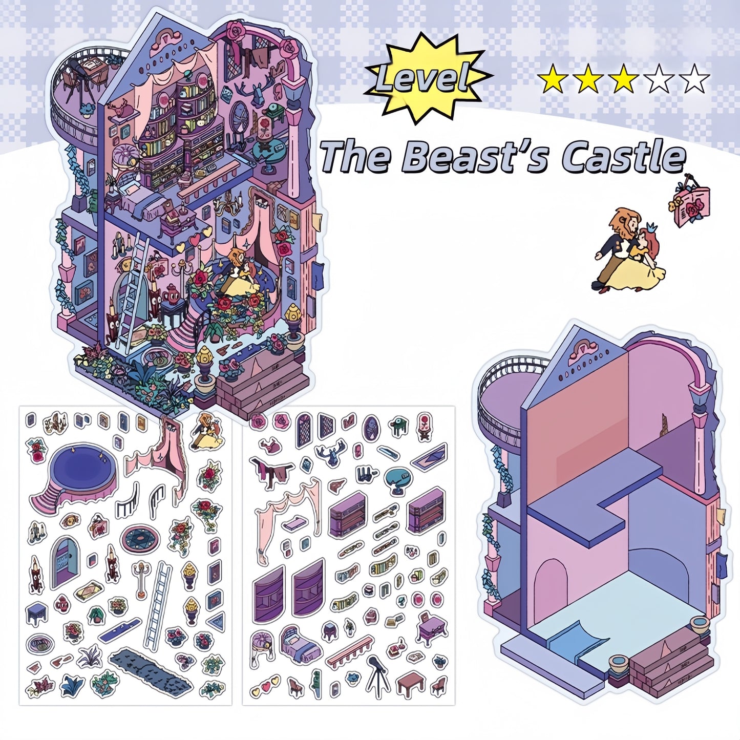 Enchanted Tales 3D Sticker | 4 Cute Miniature Scenes