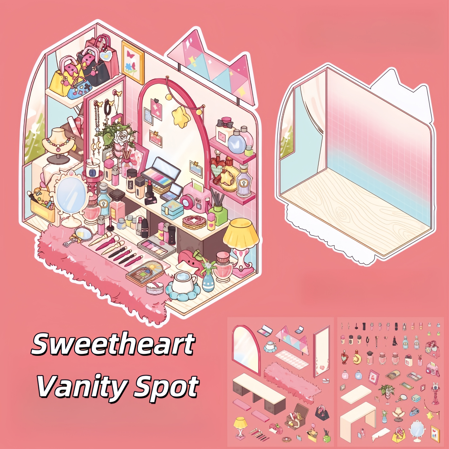 Dreamy Corners 3D Sticker | 4 Cute Miniature Scenes