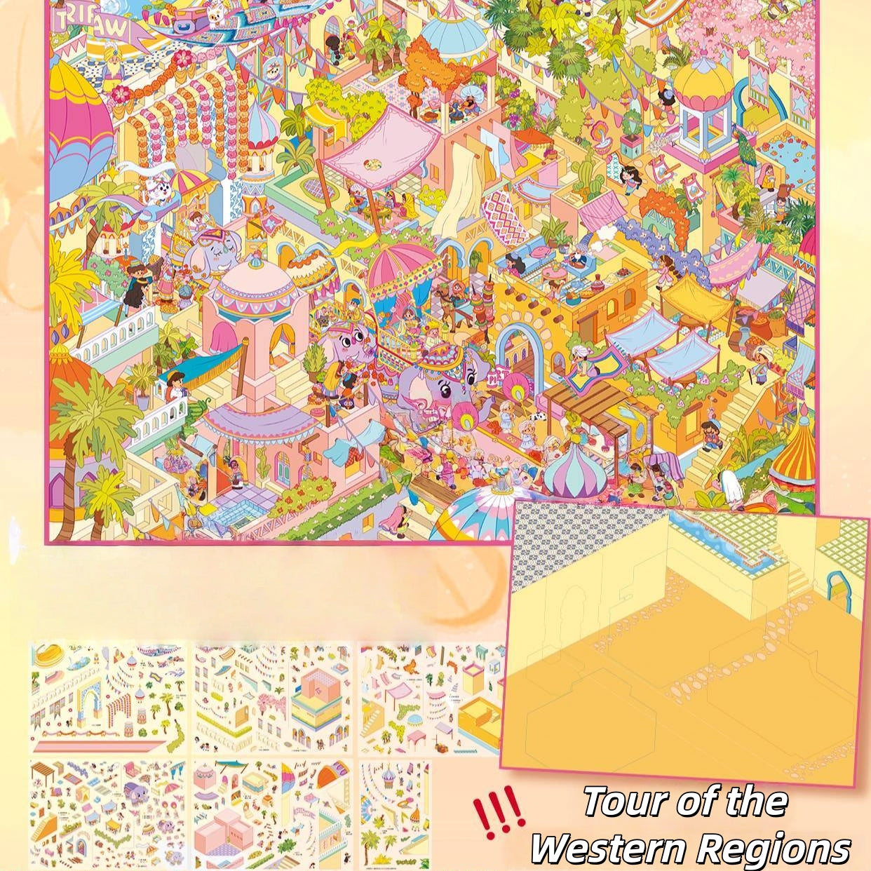 Otherworldly Country 3D Sticker | 4 Cute Miniature Scenes