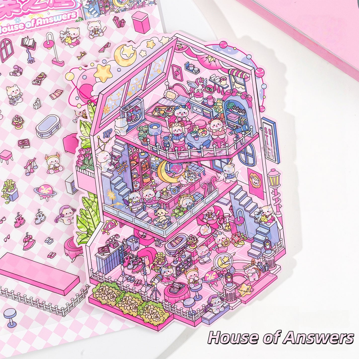 MiniVerse Mansion 3D Sticker | 4 Cute Miniature Scenes