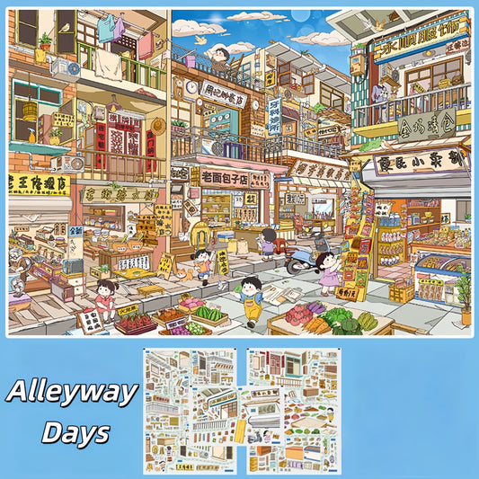 Town & Time 3D Sticker | 6 Cute Miniature Scenes