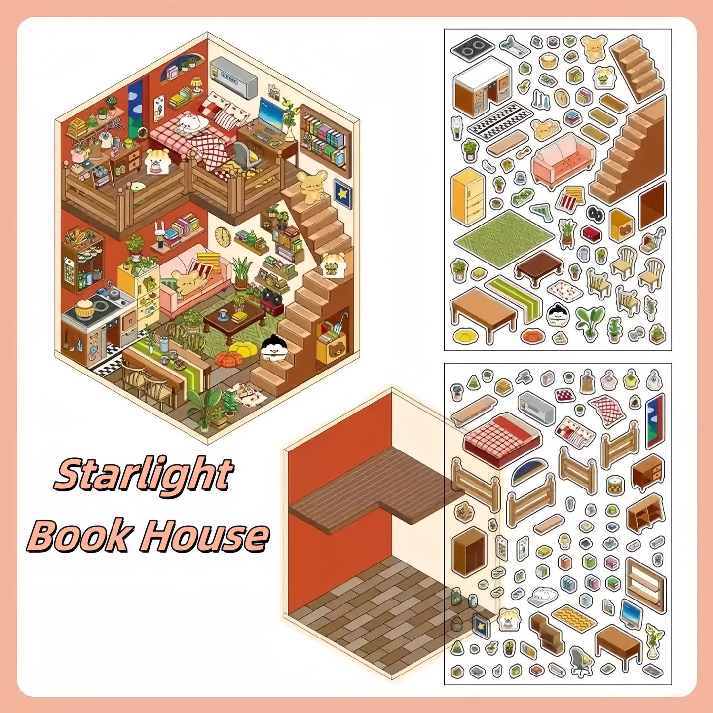 Little Dream House 3D Sticker | 4 Cute Miniature Sticker