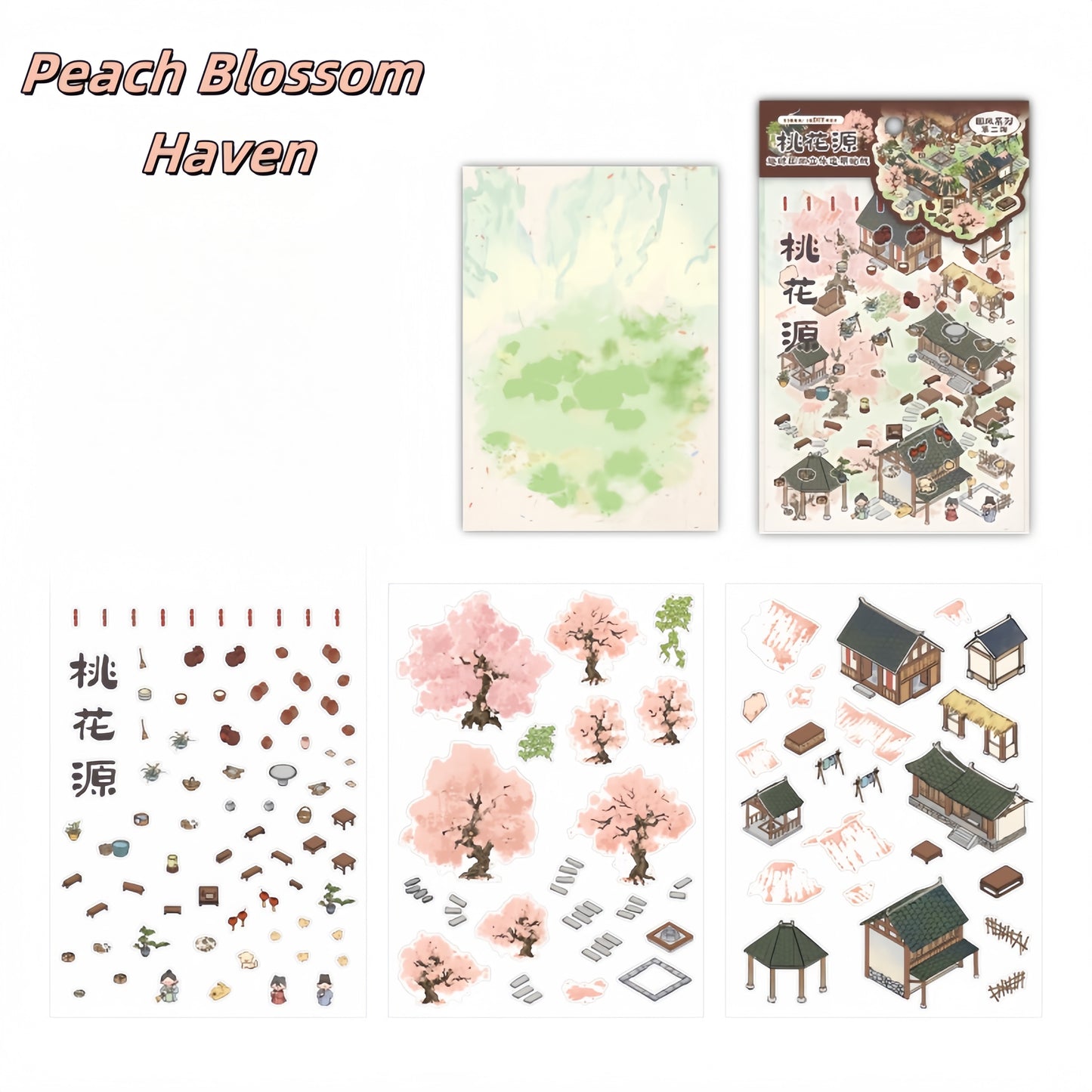 Seasons in Ink 3D Sticker | 4 Cute Miniature Scenes