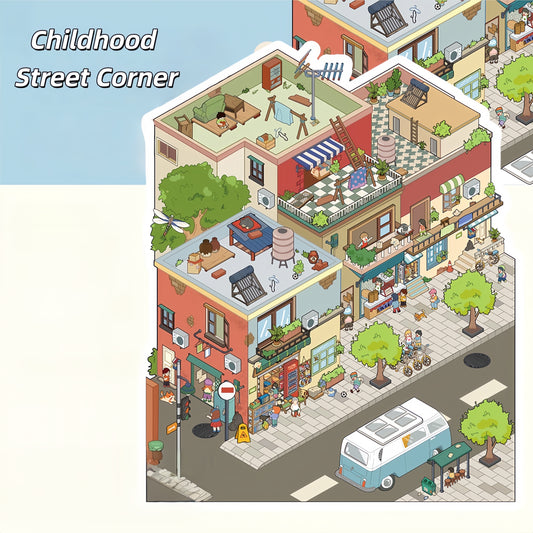 Whimsical Life 3D Sticker | 4 Cute Miniature Scenes