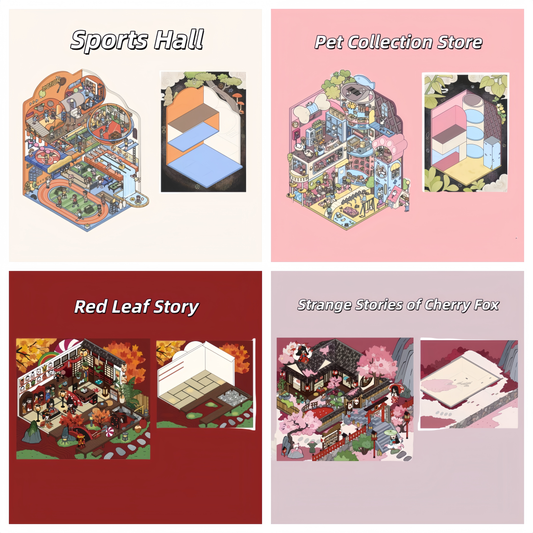 Simulation Management 3D Sticker | 4 Cute Miniature Scenes