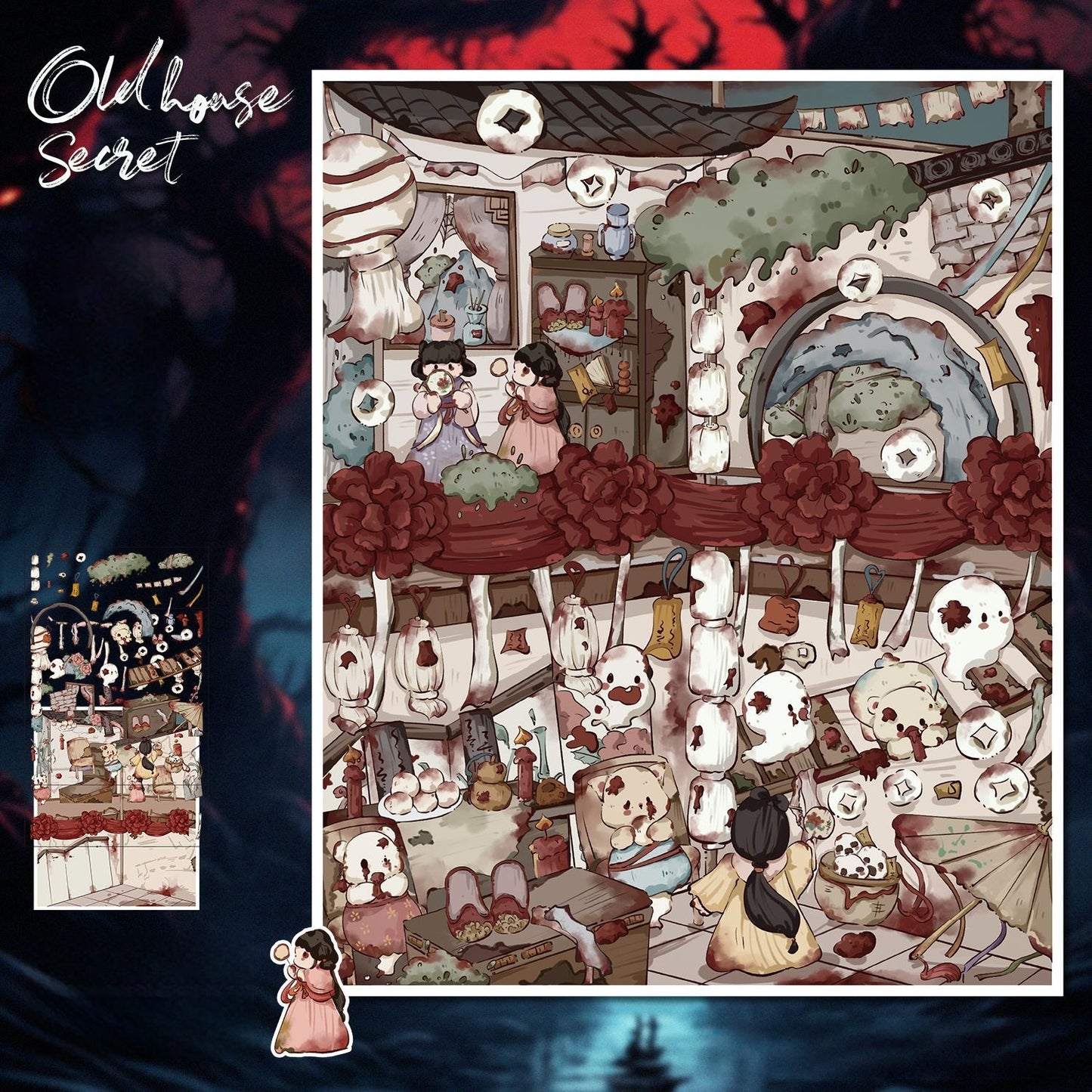 Ariel's Nightmare 3D Sticker | 2 Cute Miniature Scenes