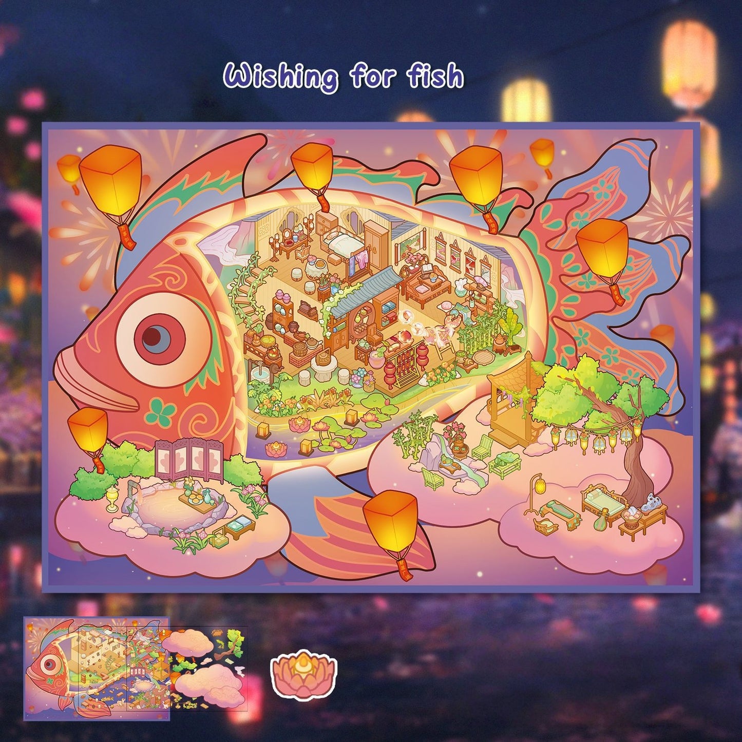 DreamLand 3D Sticker | 4 Cute Miniature Scenes
