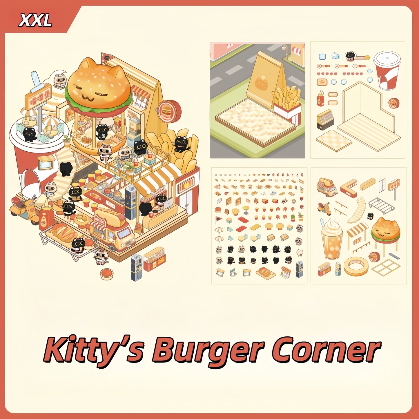 Simulation Management 3D Sticker | 4 Cute Miniature Scenes