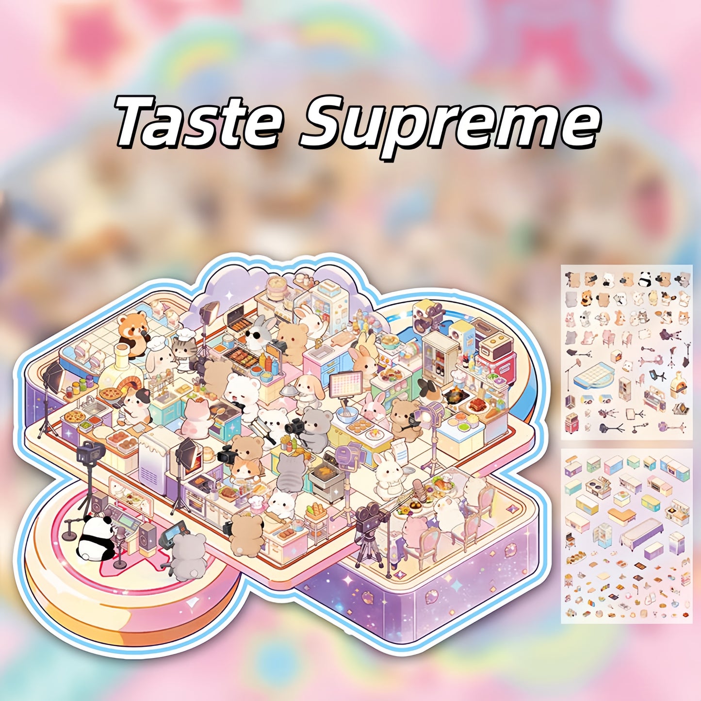 Reality Show 3D Sticker | 4 Cute Miniature Scenes
