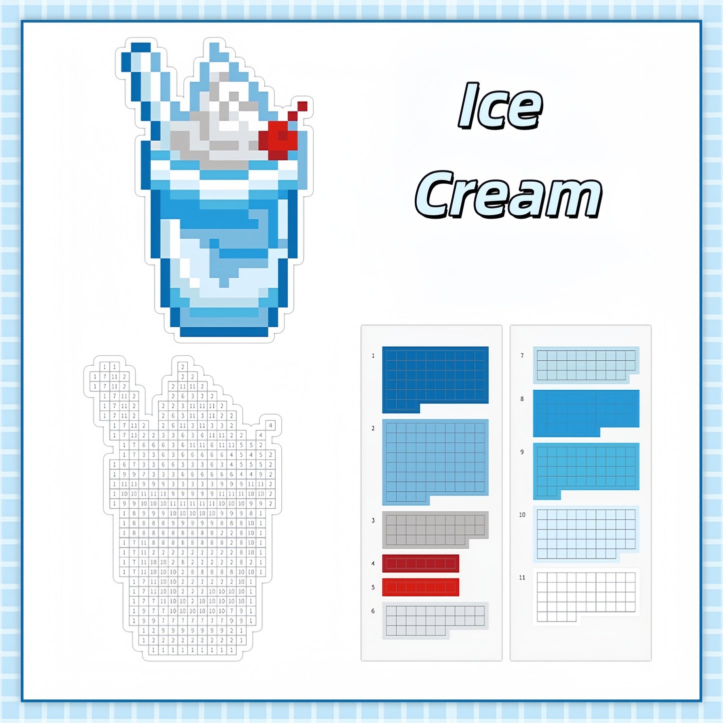 Food Pixel Bead Sticker | 6 Cute Miniature Scene