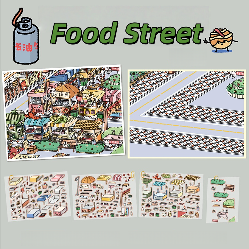 Simulation Management 3D Sticker | 5 Cute Miniature Scenes