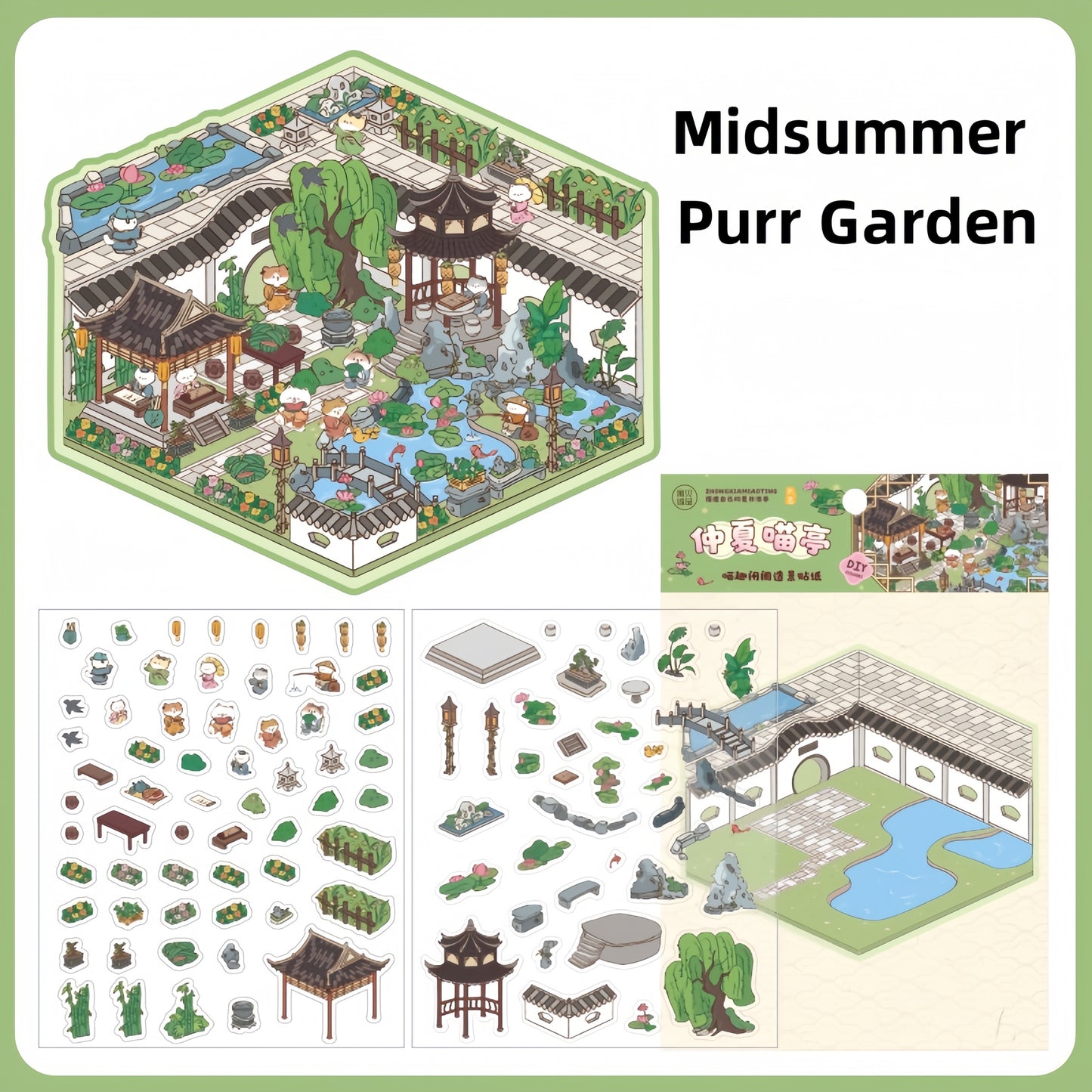 Purrfect Seasons 3D Sticker | 4 Cute Miniature Scenes
