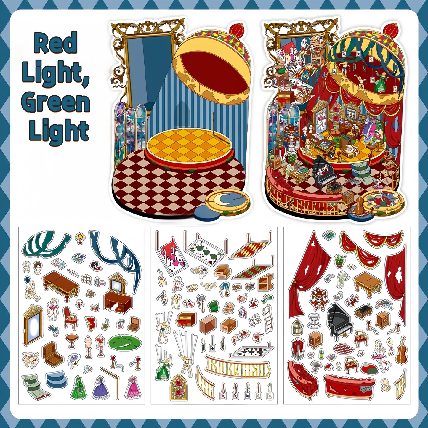 Horror Adventure 3D Sticker | 4 Cute Miniature Scenes