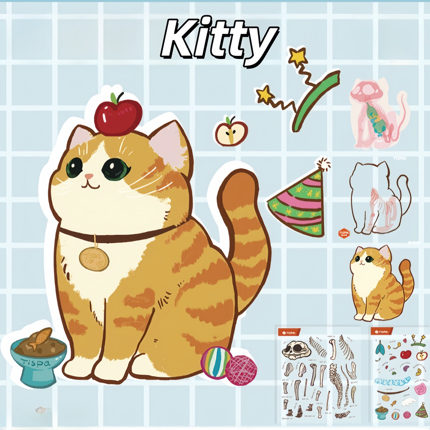Cute Animal Anatomy 3D Sticker | 4 Cute Miniature Scenes