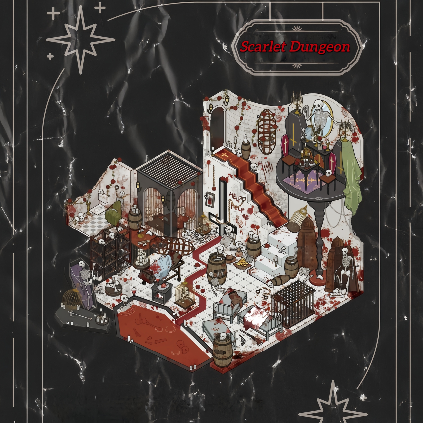 Vampire's Haunt 3D Sticker | 4 Cute Miniature Scenes