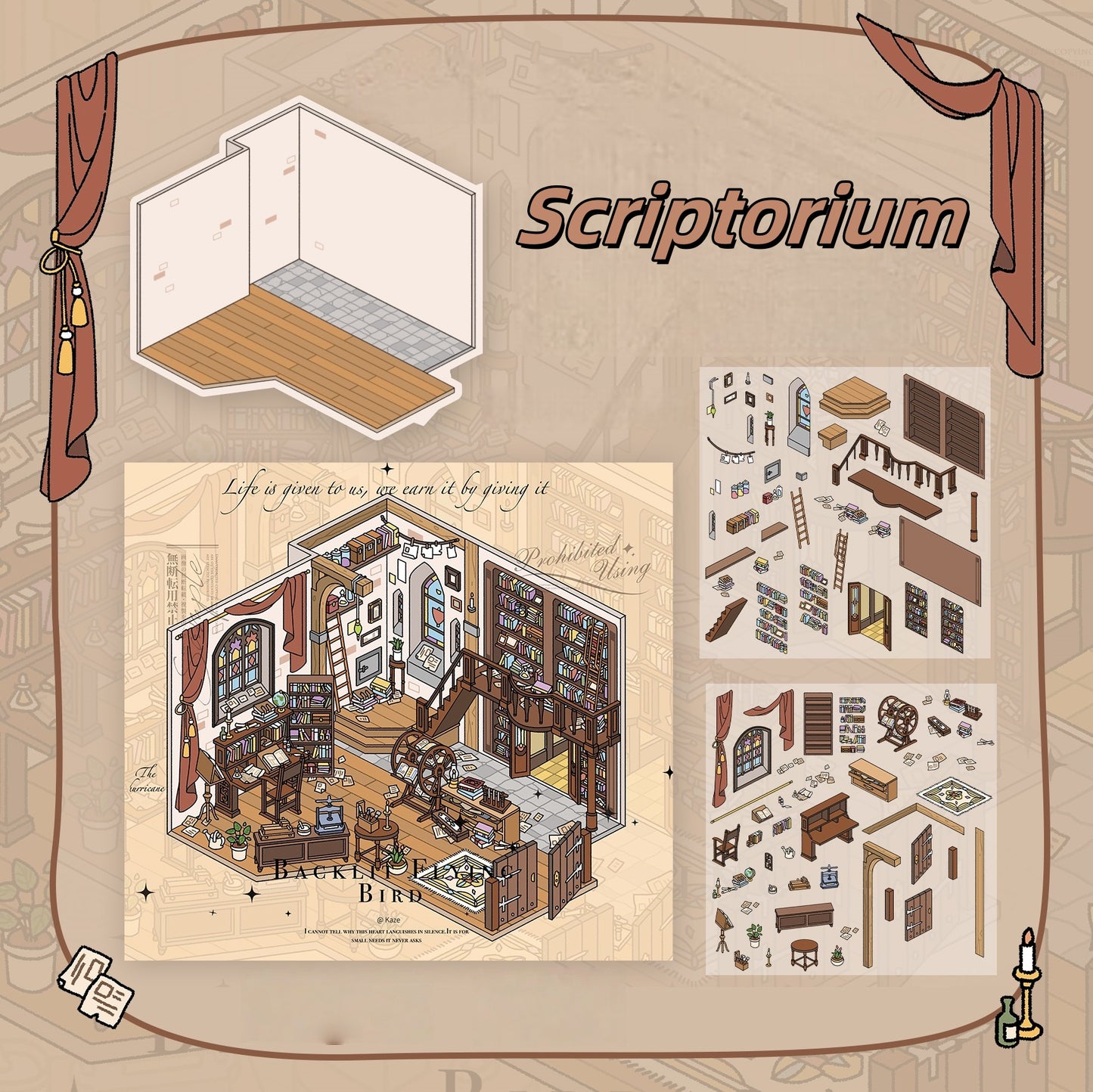 Storybook Realms 3D Sticker | 6 Cute Miniature Scenes