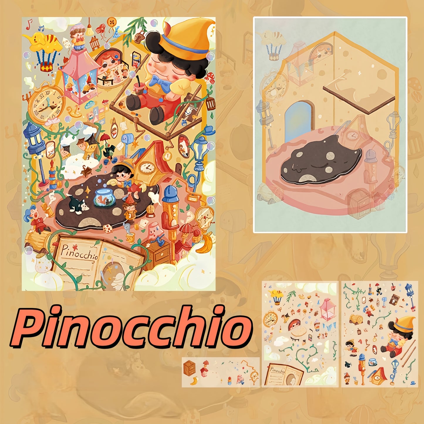 Fairy Tales Cottage 3D Sticker | 5 Cute Miniature Scenes