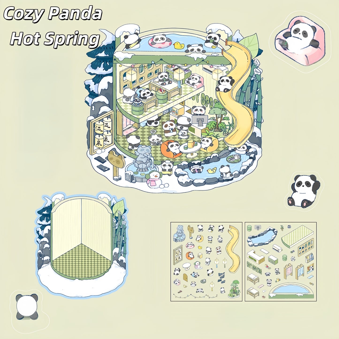 Tiny Animal Wonders 3D Sticker | 4 Cute Miniature Scenes