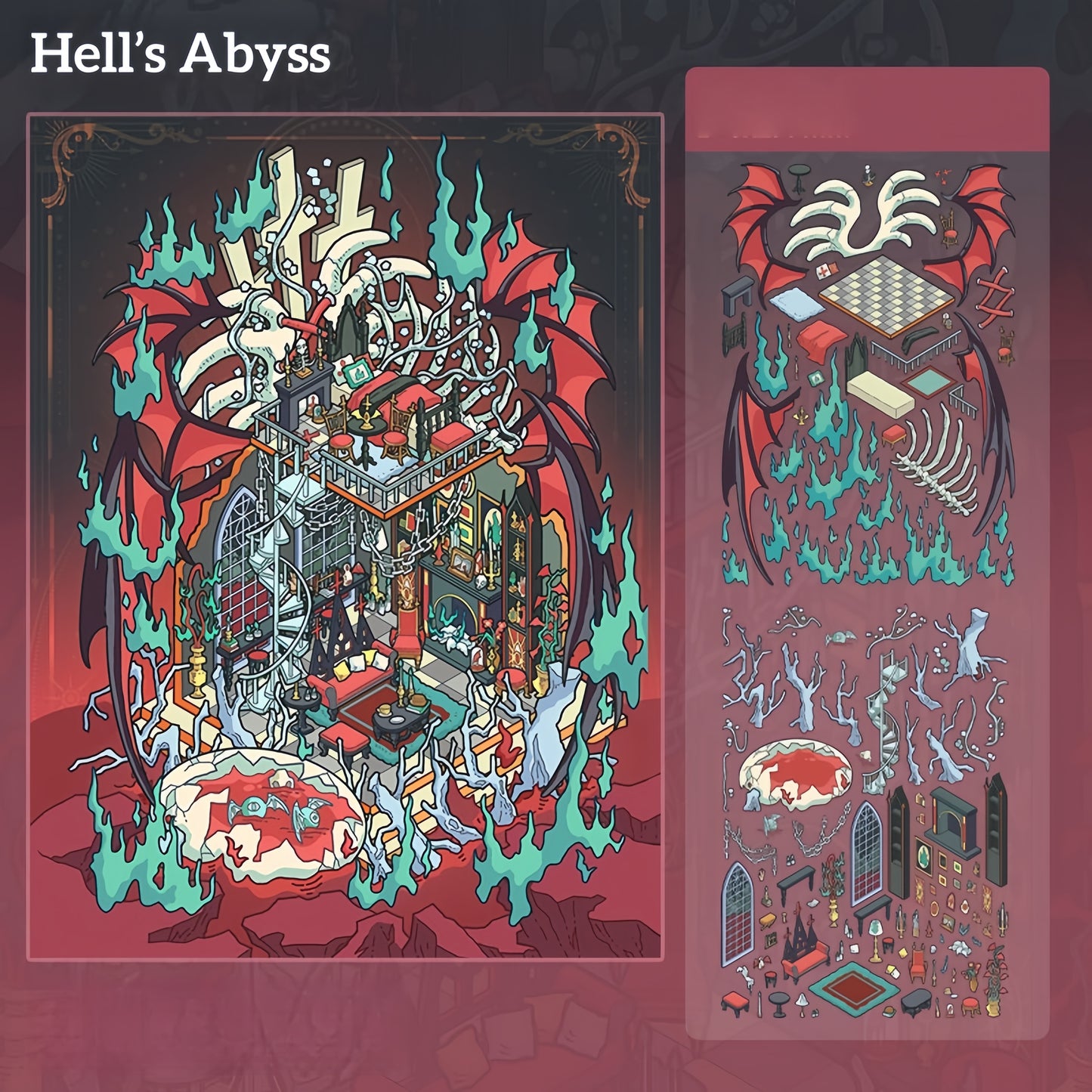 Mystic World Adventure  3D Sticker | 4 Cute Miniature Scenes