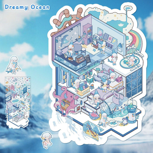 Doomsday Adventure 3D Sticker | 4 Cute Miniature Scenes