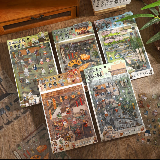 Chinese Heritage 3D Sticker | 5 Cute Miniature Scenes