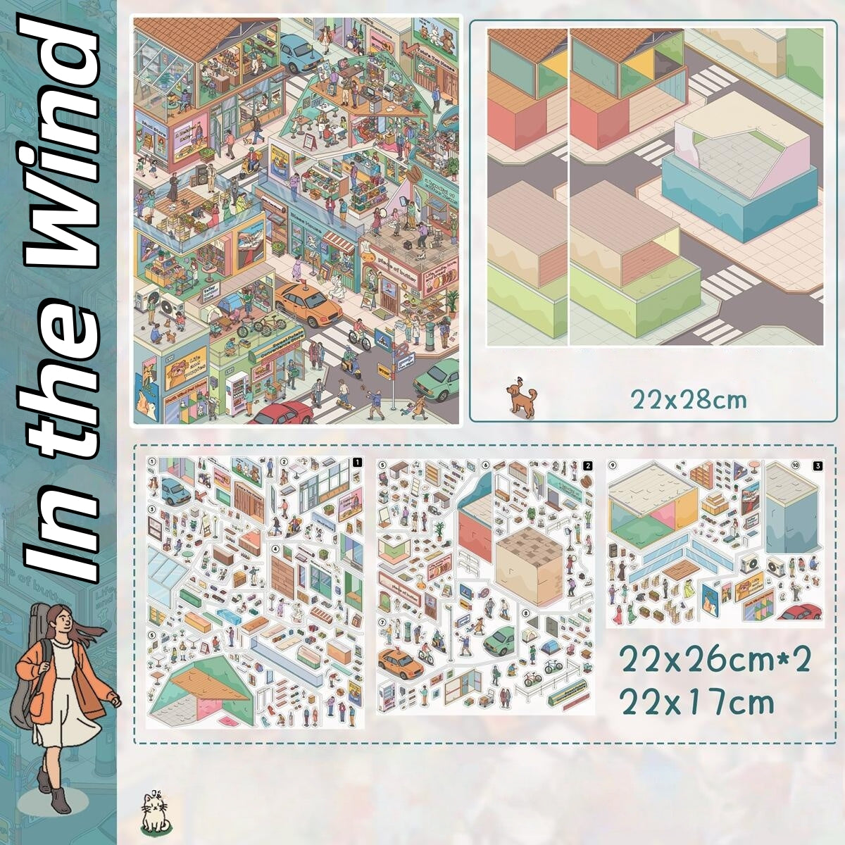 Leisure Daily 3D Sticker | 6 Cute Miniature Scenes