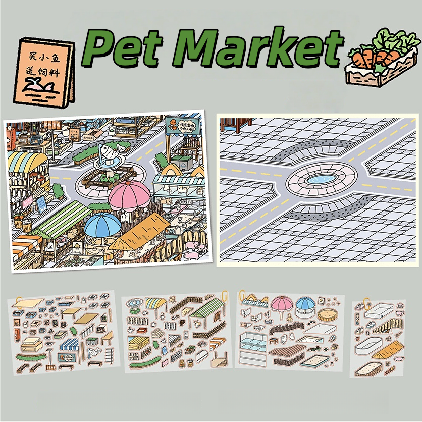 Simulation Management 3D Sticker | 5 Cute Miniature Scenes