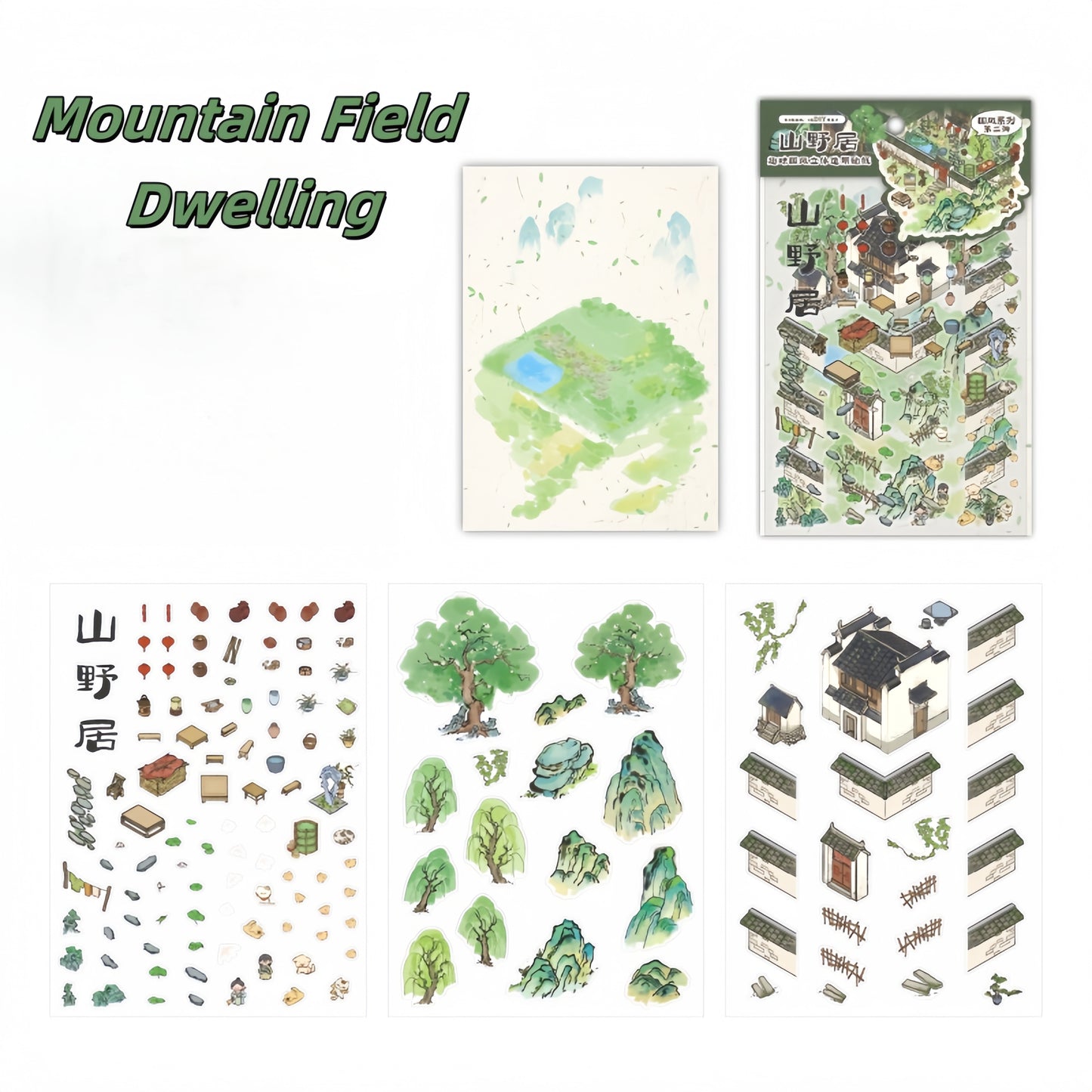 Seasons in Ink 3D Sticker | 4 Cute Miniature Scenes