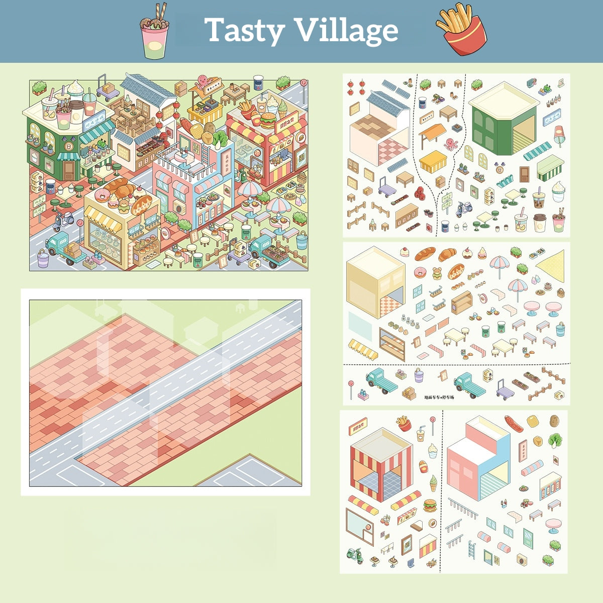 Seacat World 3D Sticker | 6 Cute Miniature Scenes