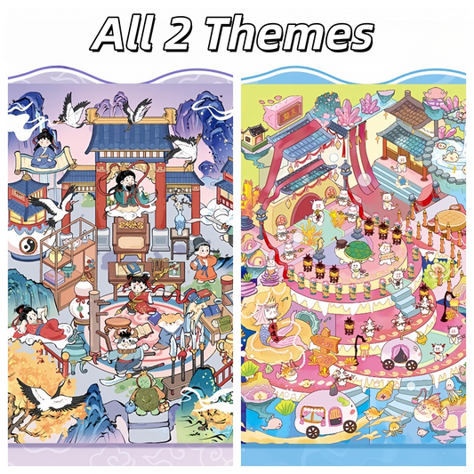 Myth of China 3D Sticker | 2 Cute Miniature Scenes