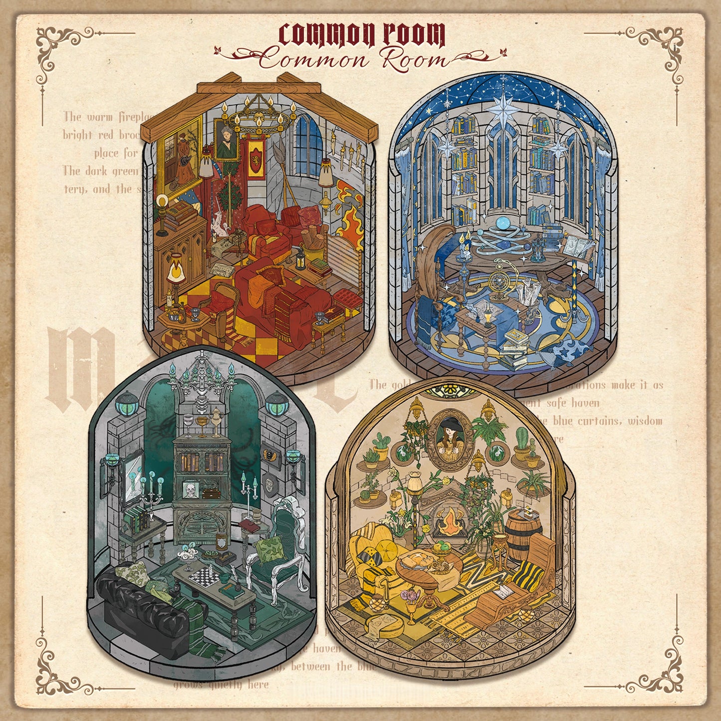 Magical Academy 3D Sticker | 6 Cute Miniature Scenes