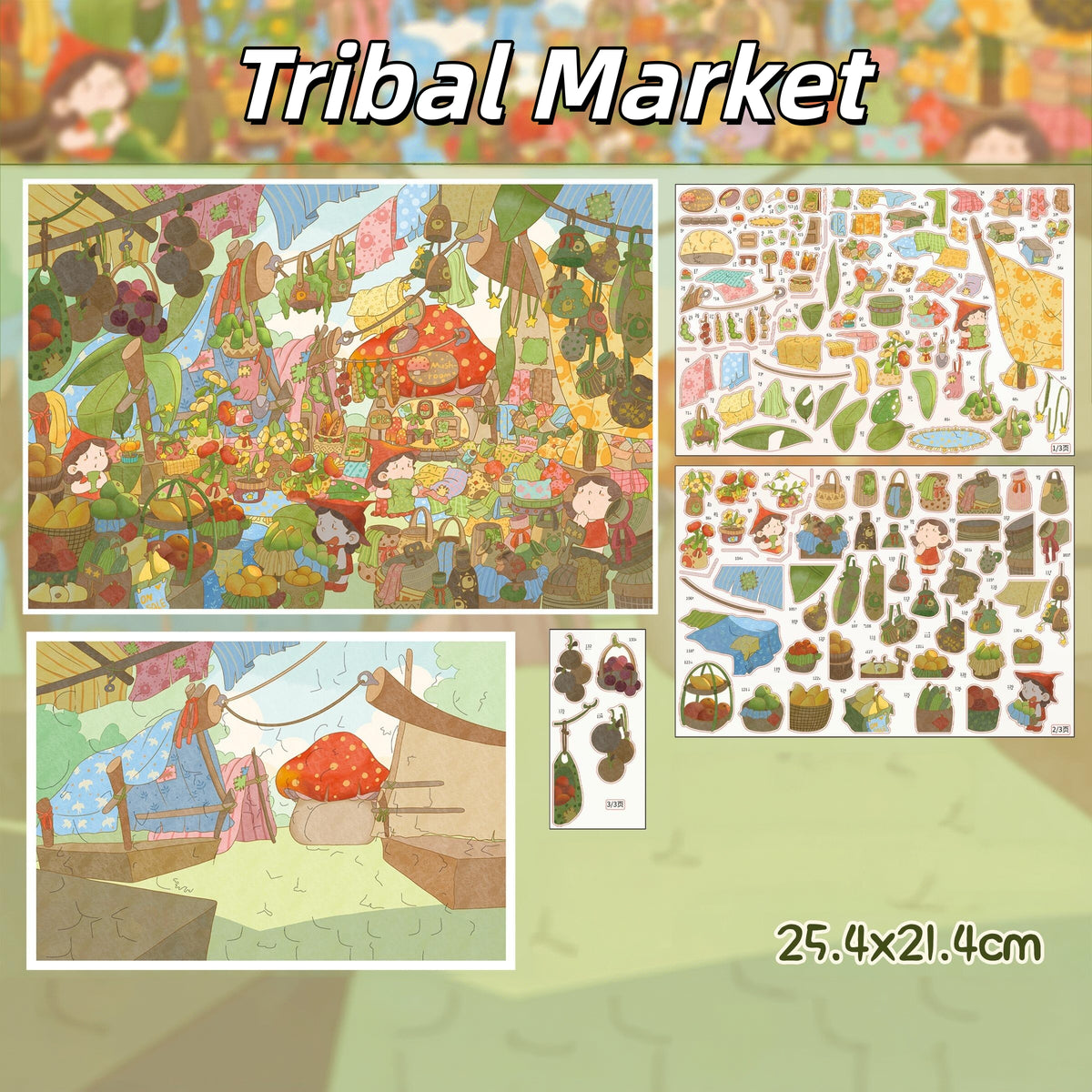 Sweet Harvest 3D Sticker | 6 Cute Miniature Scenes