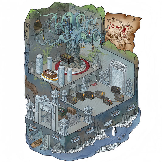 Horror Adventure 3D Sticker | 3 Cute Miniature Scenes